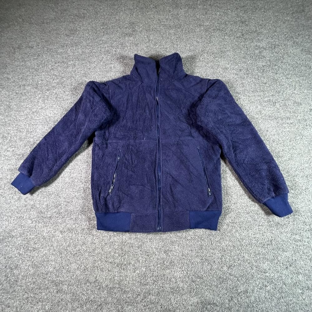 VTG REI Fleece Jacket Mens S Blue Polyester Full Zip Running Performance USA